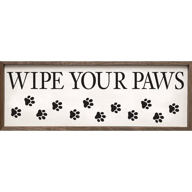 SP - 'Wipe Your Paws' Wood Sign
