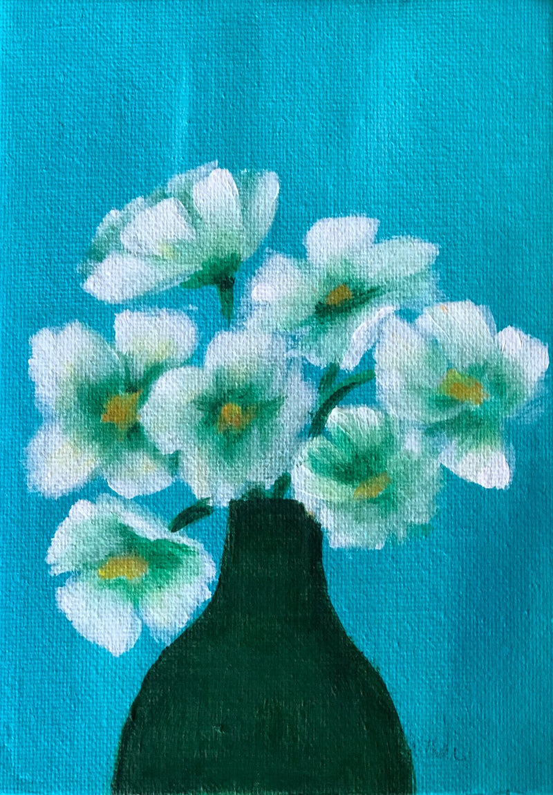 Petal on Turquoise by Joani Clayton