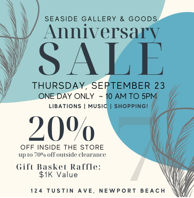 WE ARE TURNING SEVEN!  COME CELEBRATE WITH US! THURSDAY, SEPTEMBER 23rd (10am - 5pm)