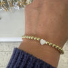 TL JSR Gold Ball Shell Heart Bracelet