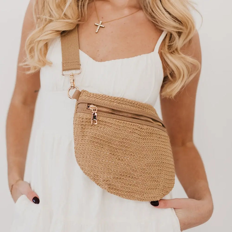 TL PS Raffia Bum Bag