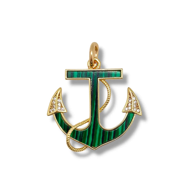 TL JSDK Malachite Anchor Necklace