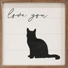 SP - 'Love You' Cat Wood Sign