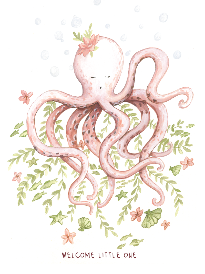 BA- Sweet Octopus Baby Greeting Card