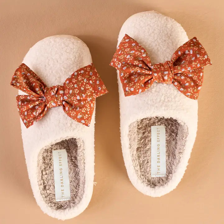 Fuzzy Slippers-Betty Bow Maple Gingham