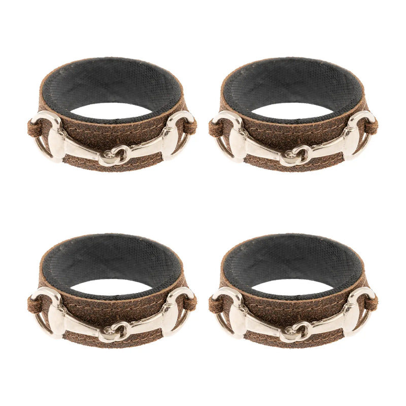 TL K S/4 Vintage Leather Napkin Rings