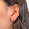 TL JGF Micro CZ Rectangle Clicker Earring