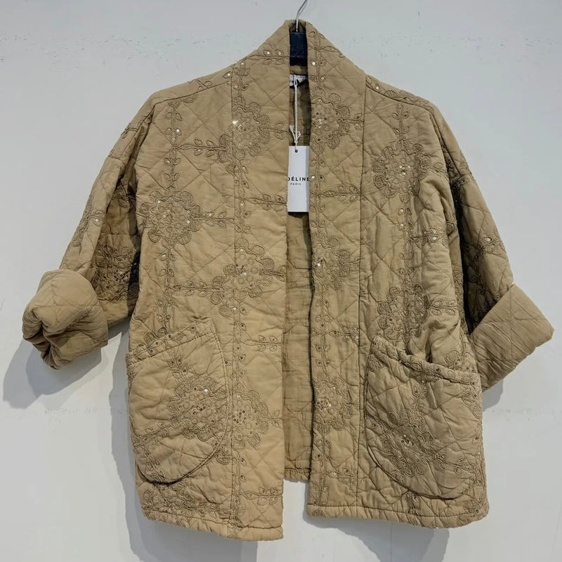 CC QUILTED JACKET WITH SEQUINS