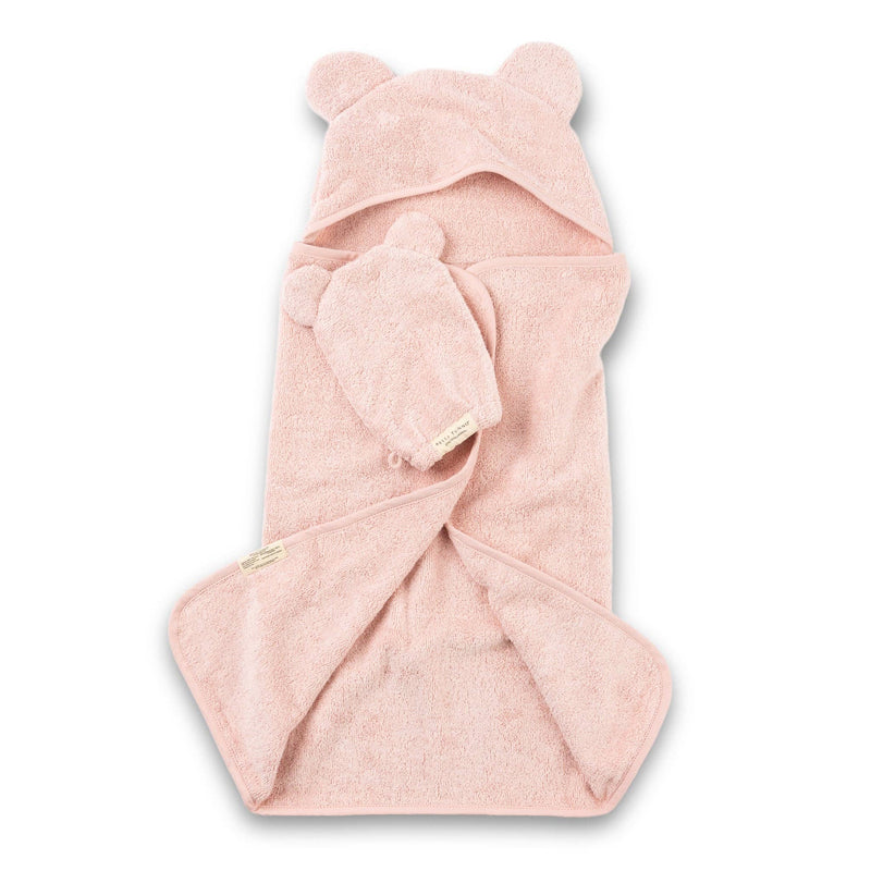 BA - Hooded Towel + Wash Mitt Set Blush