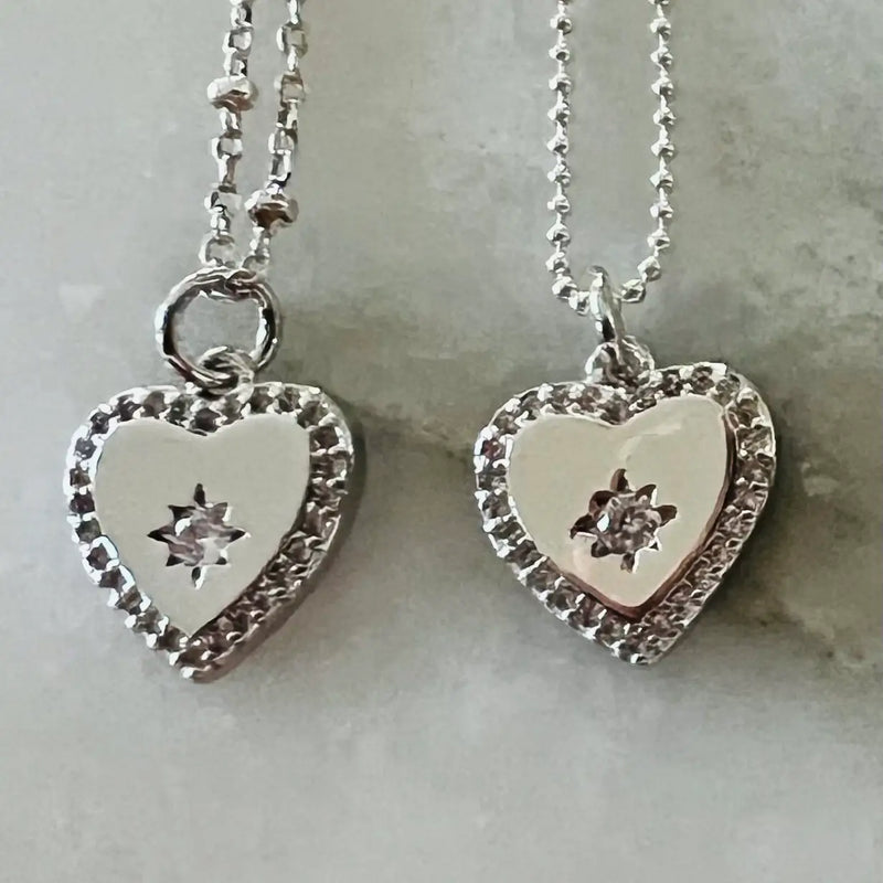 TL JSR Silver Heart Necklace