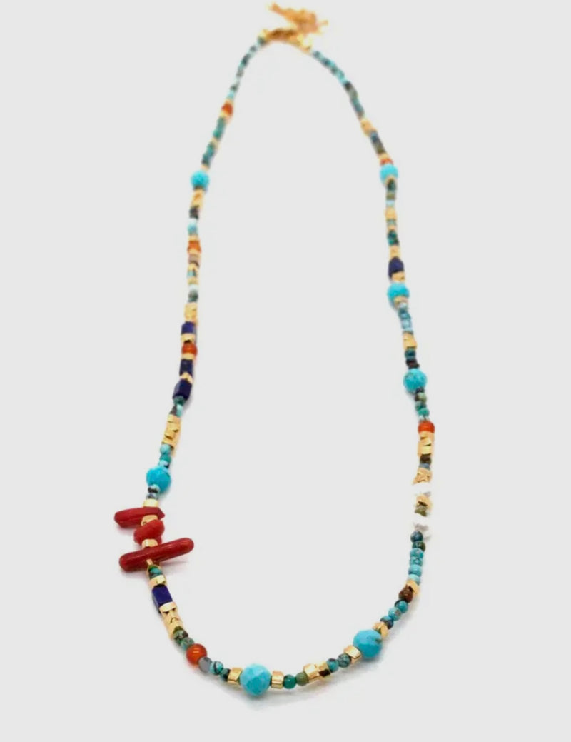 CC AFRICAN TURQUOISE WITH RED CORAL