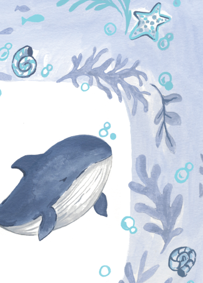 BA- Whale Baby greeting Card