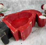 BC Santa Claus Wooden Doughbowl Candle