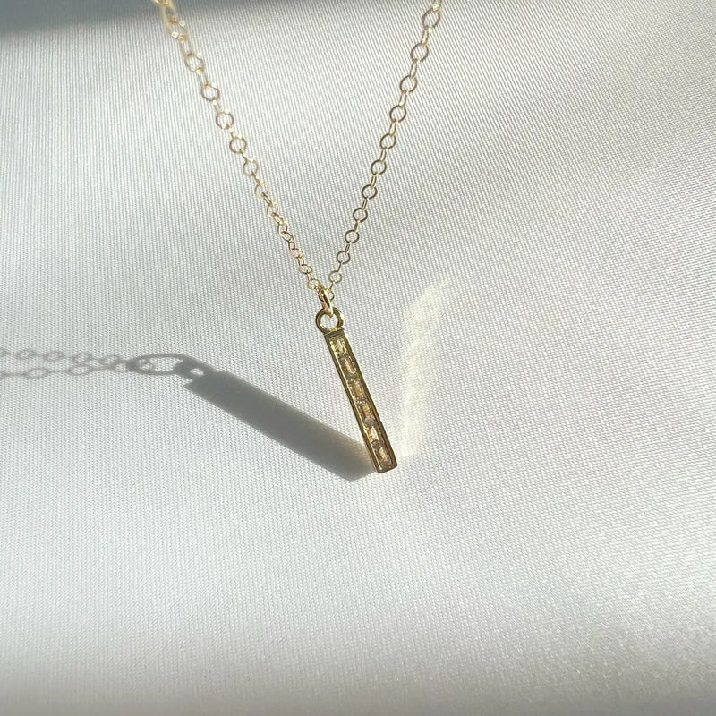 TL JTBC CZ Bar Necklace