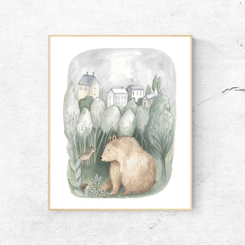 BA- Woodland Bear Art Print