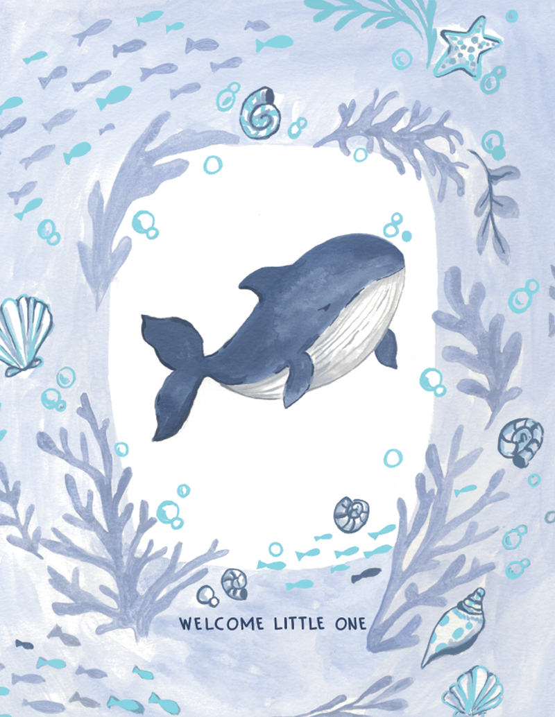 BA- Whale Baby greeting Card