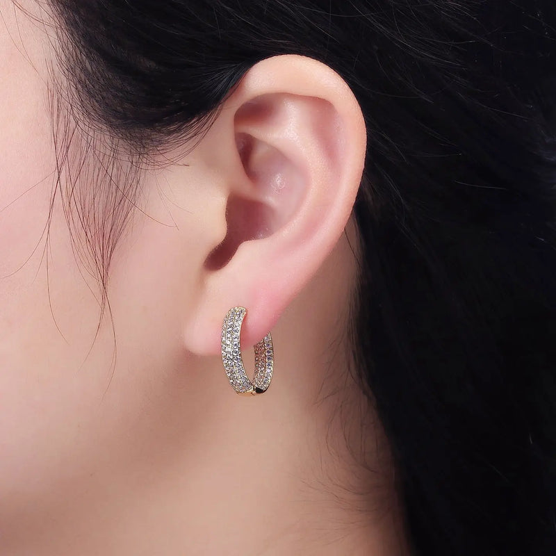 TL JAE CZ Front facing Hoop Earring