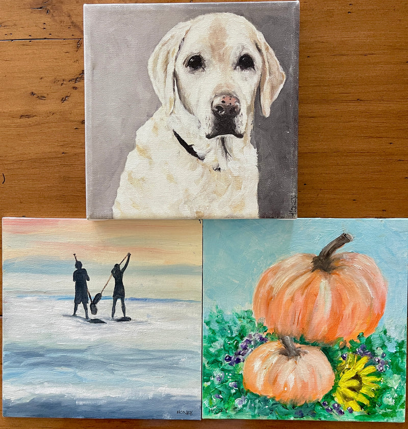 HH 8 x 8 oil paintings