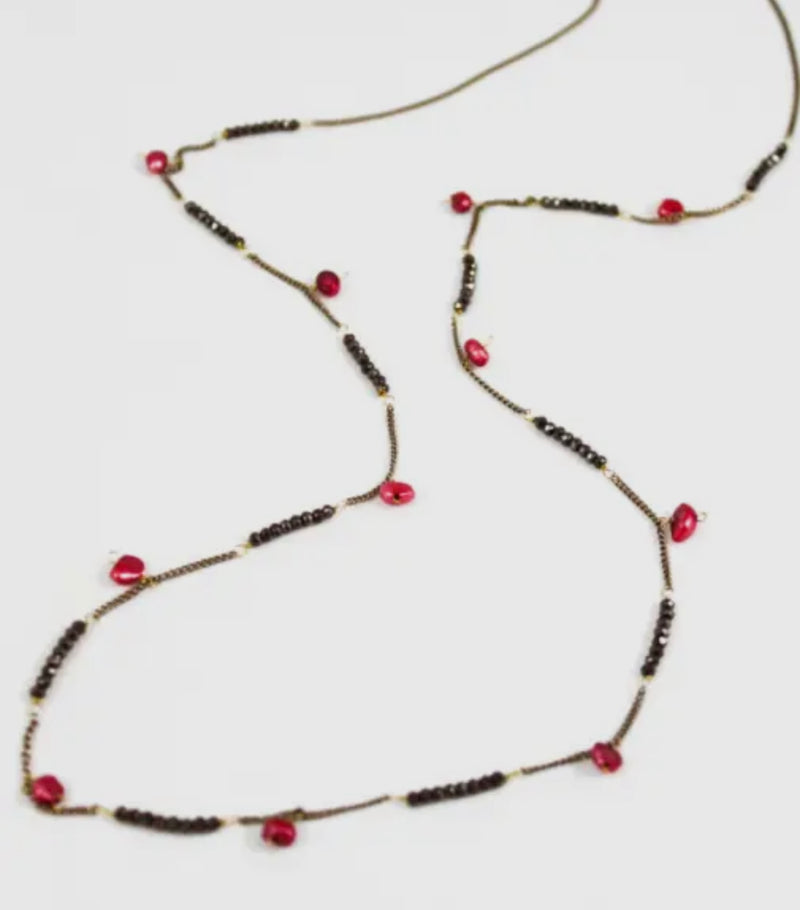 CC DELICATE CRYSTAL PEARL CHAIN NECKLACE