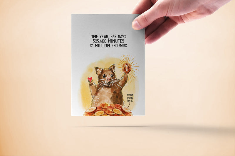 SP - Positive Possum 1-Year Celebration Card