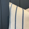 Port I - Tan and Blue Stripe Throw Pillow - 21"