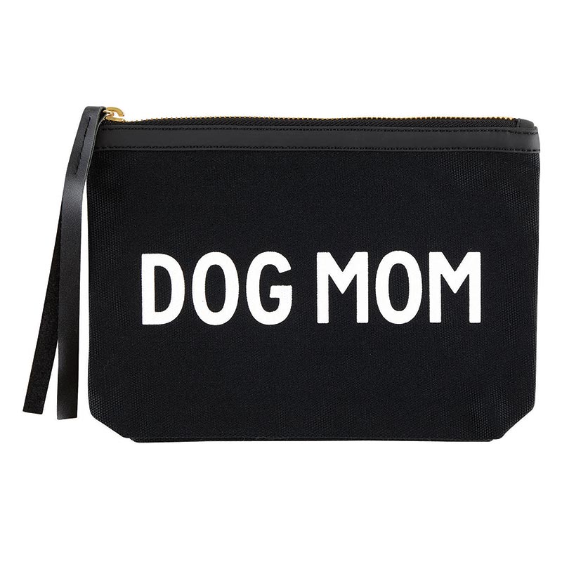 Dog Mom Black Canvas Pouch