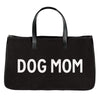 Dog Mom Black Canvas Tote Bag