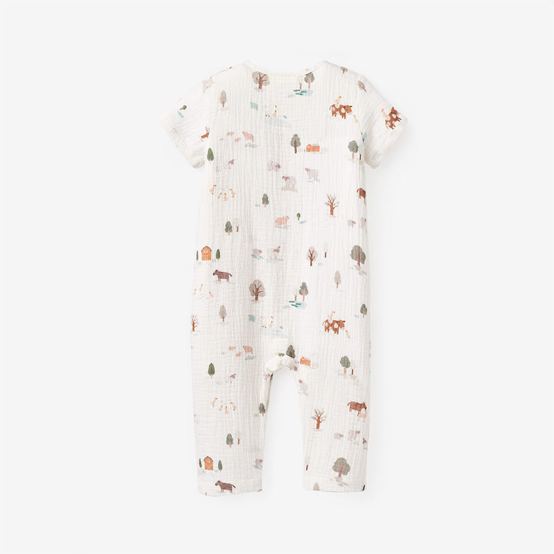 BA - On The Farm Jumpsuit Organic Muslin Short Sleeve