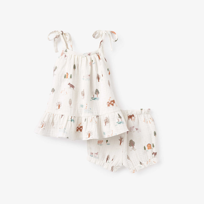 BA - On The Farm Organic Muslin Tie-Top Set