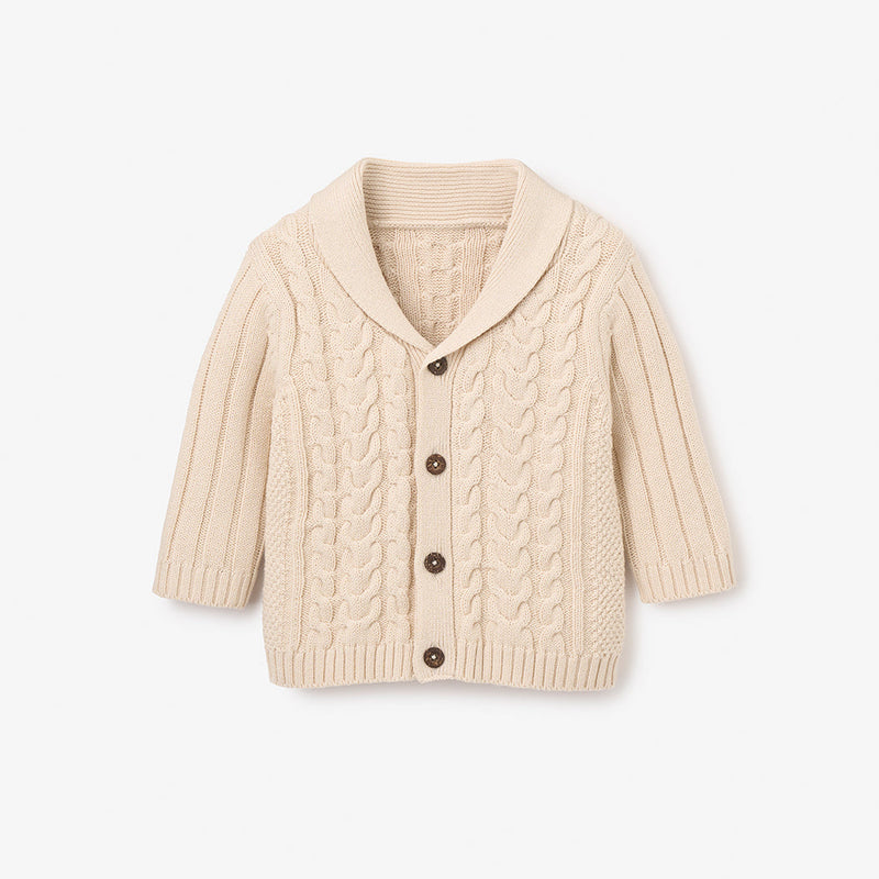 BA - Rainy Day V-Neck Horseshoe Cable Cardigan