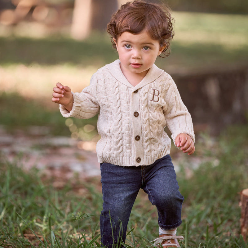 BA - Rainy Day V-Neck Horseshoe Cable Cardigan