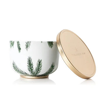 NS Frasier Fir Poured Candle Tin, Gold