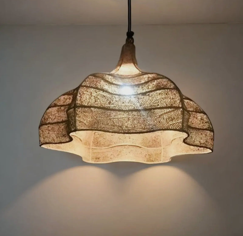 BB - Woven Scalloped Canopy Ceiling Light Fixture