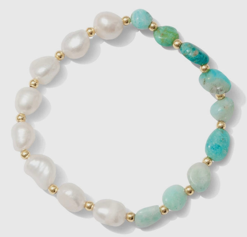 CC pearl and stone stretch bracelet