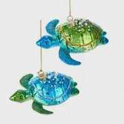 CC KURT ADLER GLASS SEA TURTLE ORNAMENTS