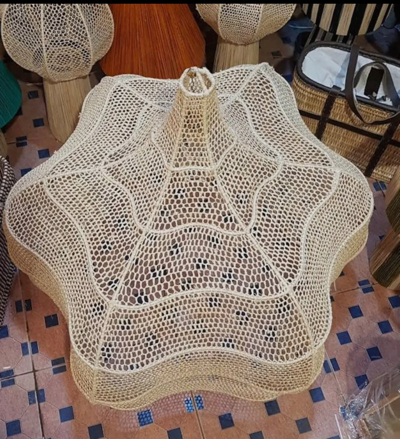 BB - Woven Scalloped Canopy Ceiling Light Fixture