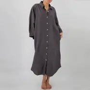 CC SUNDAY MORNING BUTTON UP MAXI DRESS