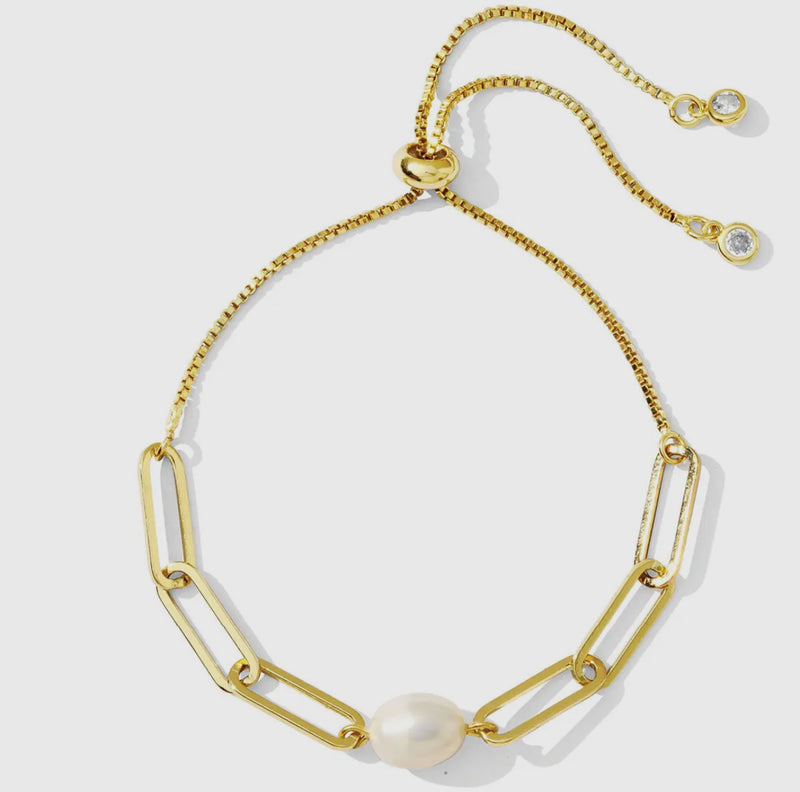 CC PEARL LINK PULLEY BRACELET