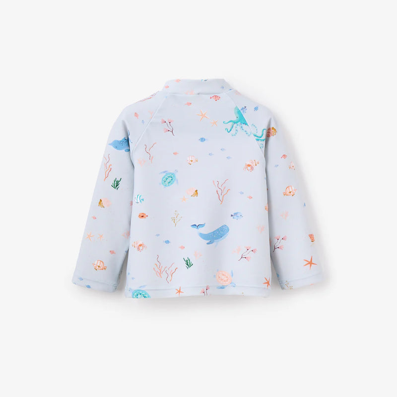 BA - PALE BLUE OCEAN ADVENTURE BABY RASH GUARD