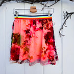 VH-1383 Floral Silk Mini Skirt