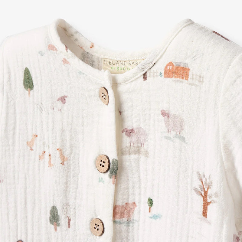 BA - On The Farm Jumpsuit Organic Muslin Short Sleeve