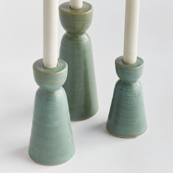 Libby Green Taper Holders - Set of 3