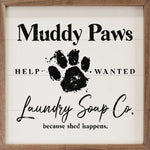 Muddy Paws Laundry Co. Wood Sign 8x8"
