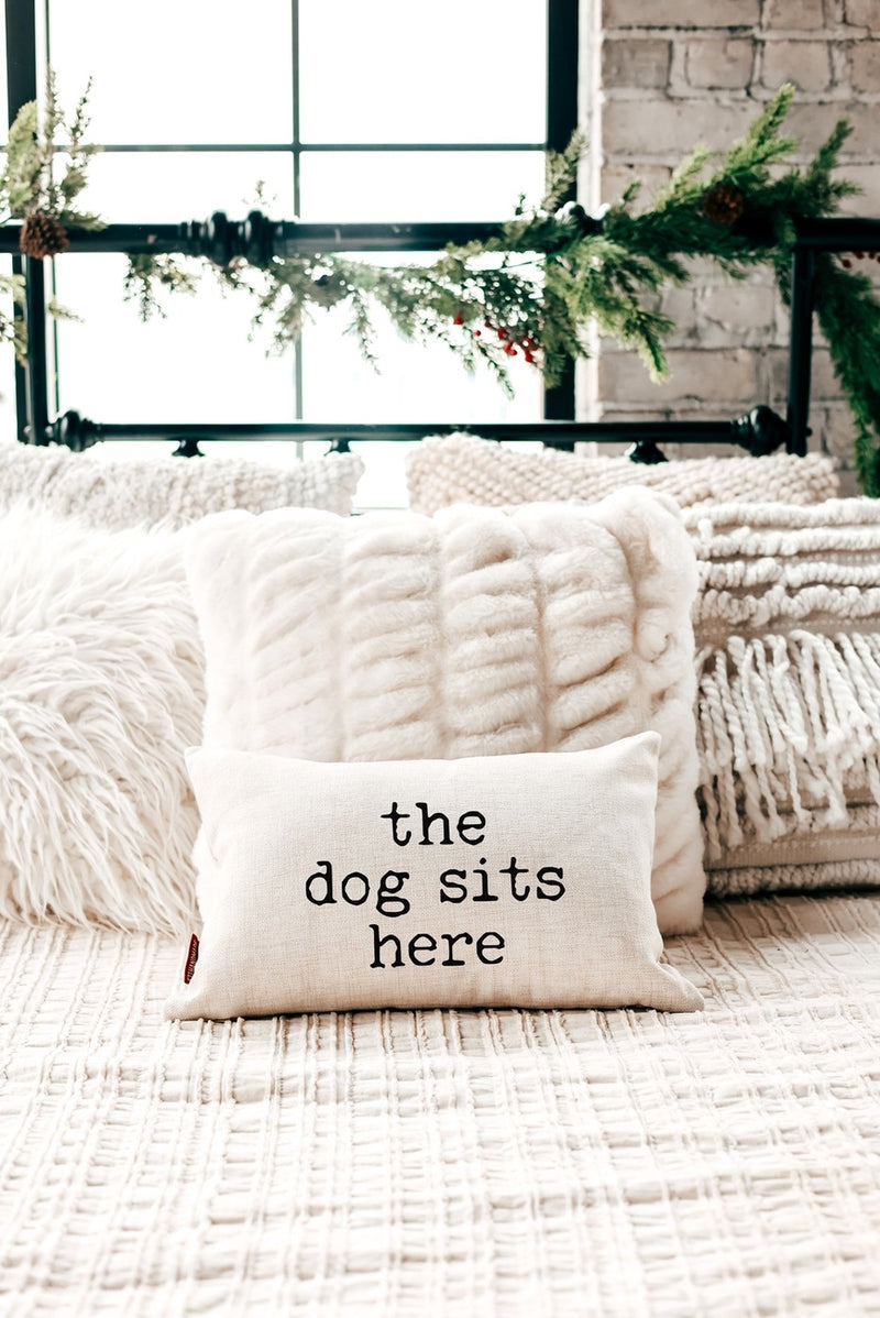 SP - 'The Dog Sits Here' Lumbar Pillow