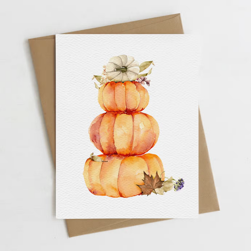 D Autumn Pumpkin card - blank