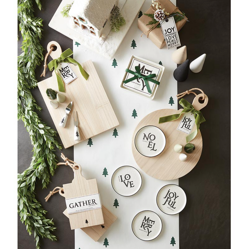 Ceramic Napkin Tray + Napkins - Merry Christmas