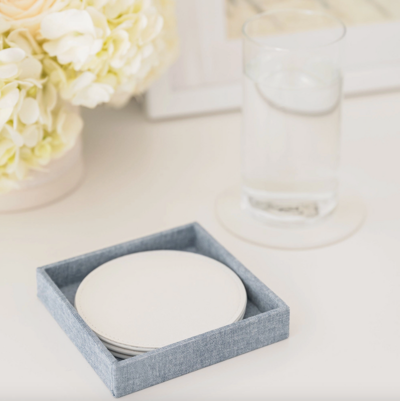 Coaster Set, Chambray