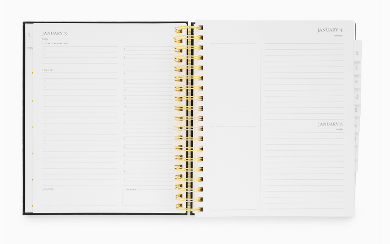 2025 Black Daily Spiral Planner