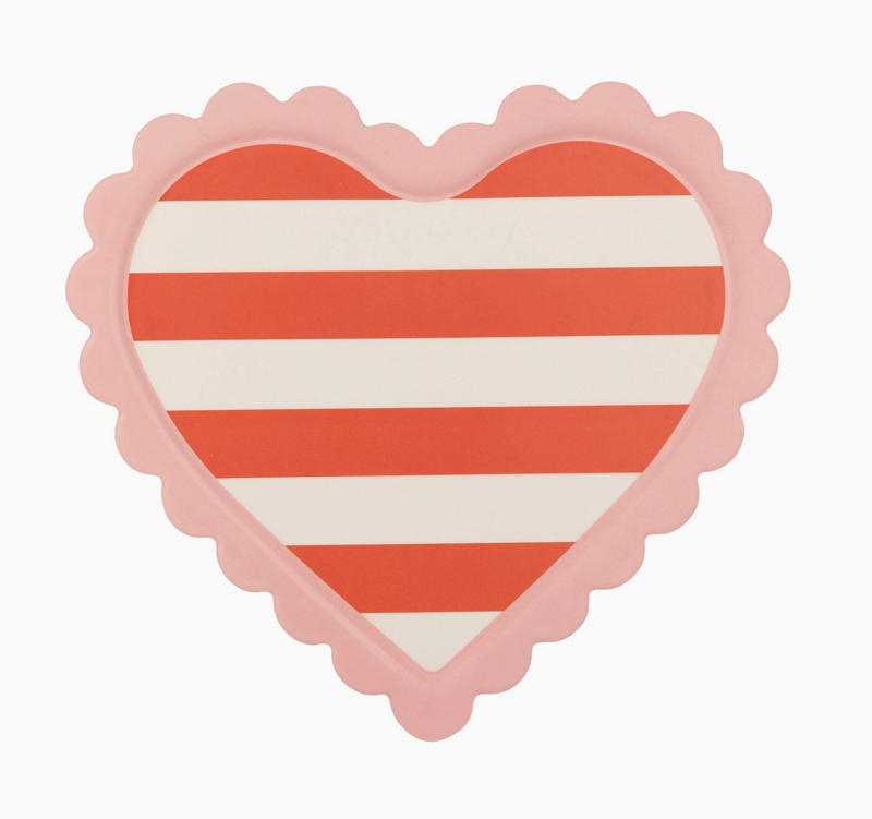 Scalloped Striped Heart Tray