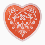 Folk Heart Shaped Plate